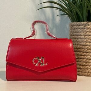 LAINE Matte Patent Crossbody Bag - Red